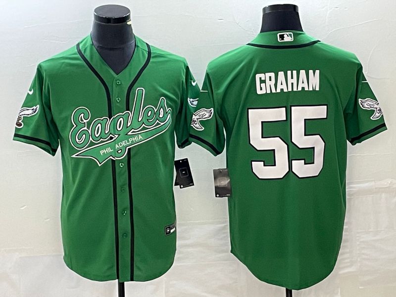 Men Philadelphia Eagles #55 Graham Green Co Branding Game NFL Jersey style